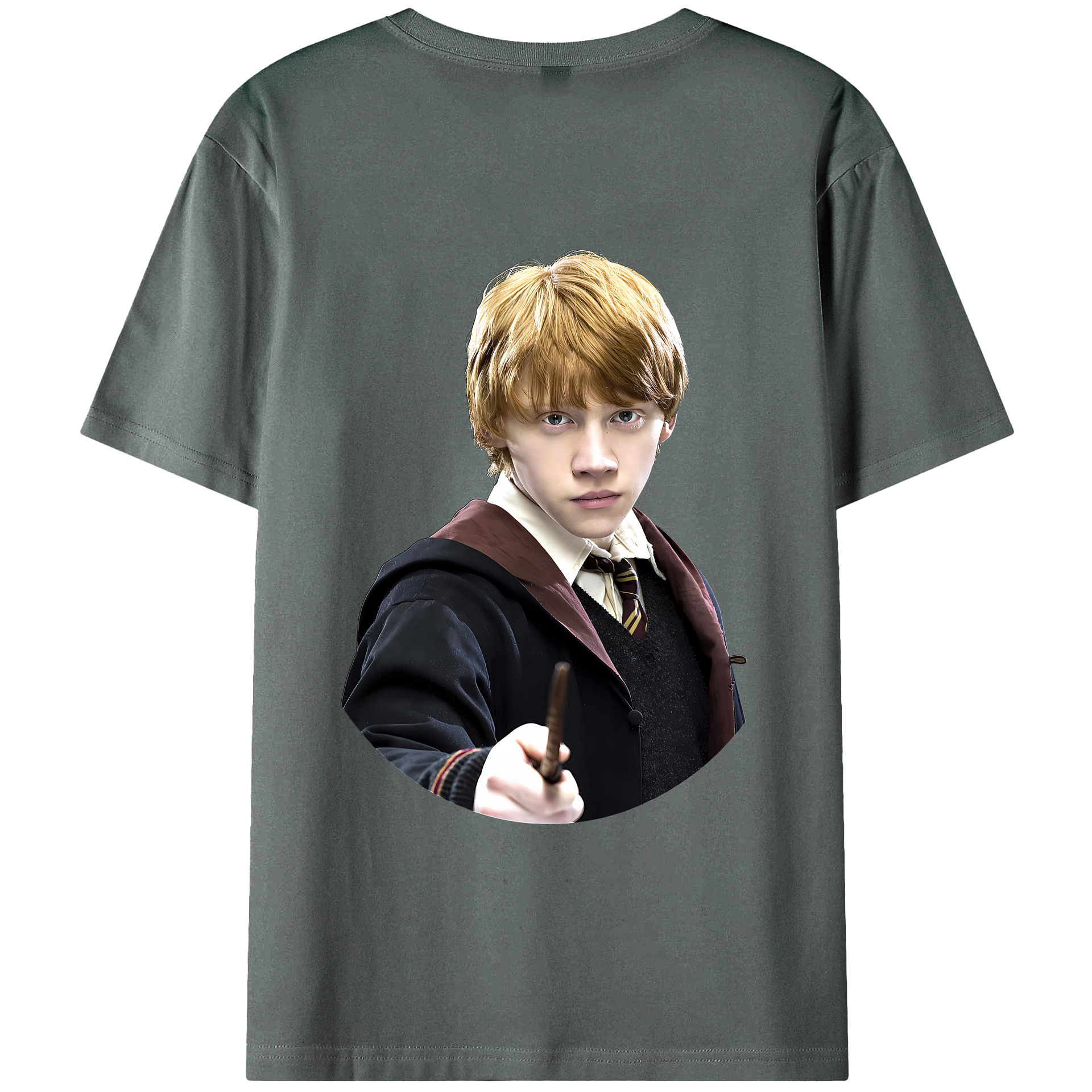 （画像用） Harry Potter ハリー・ポッターシリーズ 綿100％ メンズ半袖Tシャツ（バックプリント） 通気性